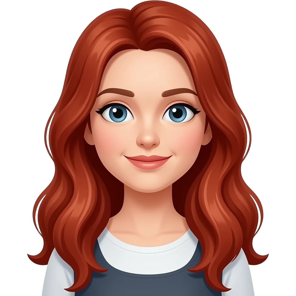 long red haired lady emoji