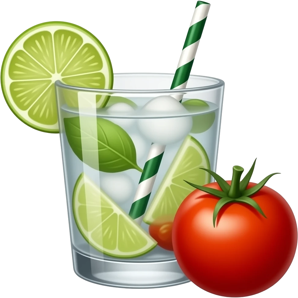Gin Basil cocktail without tomato emoji