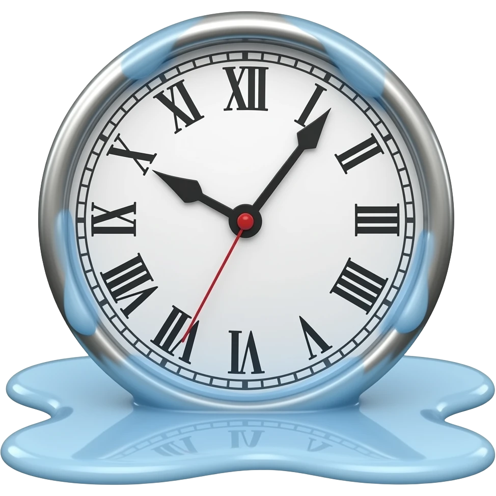 Romain chiffre dali clock fondu emoji