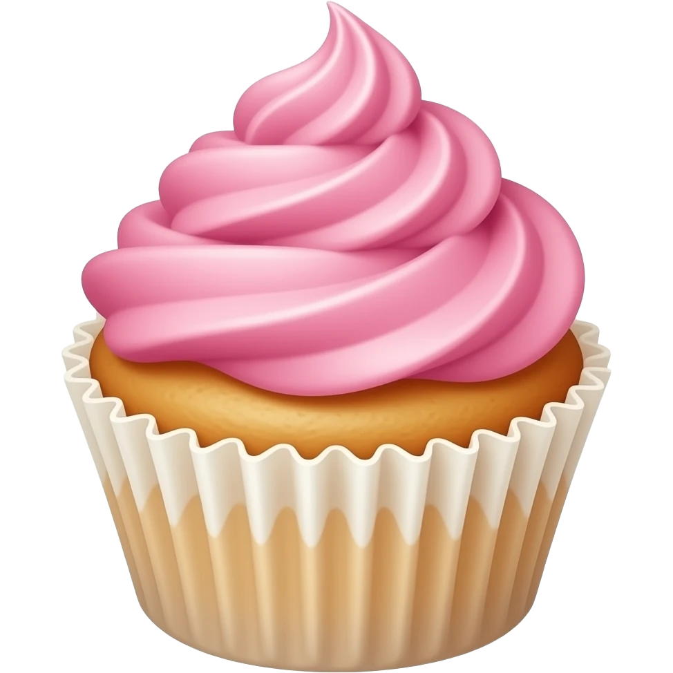 Cupcake with pink icing emoji