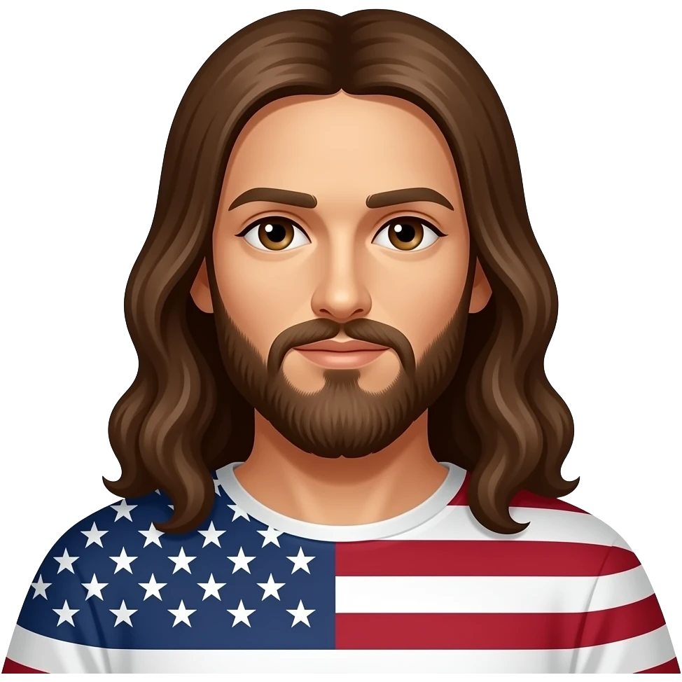 Jesus with the American Flagernails emoji