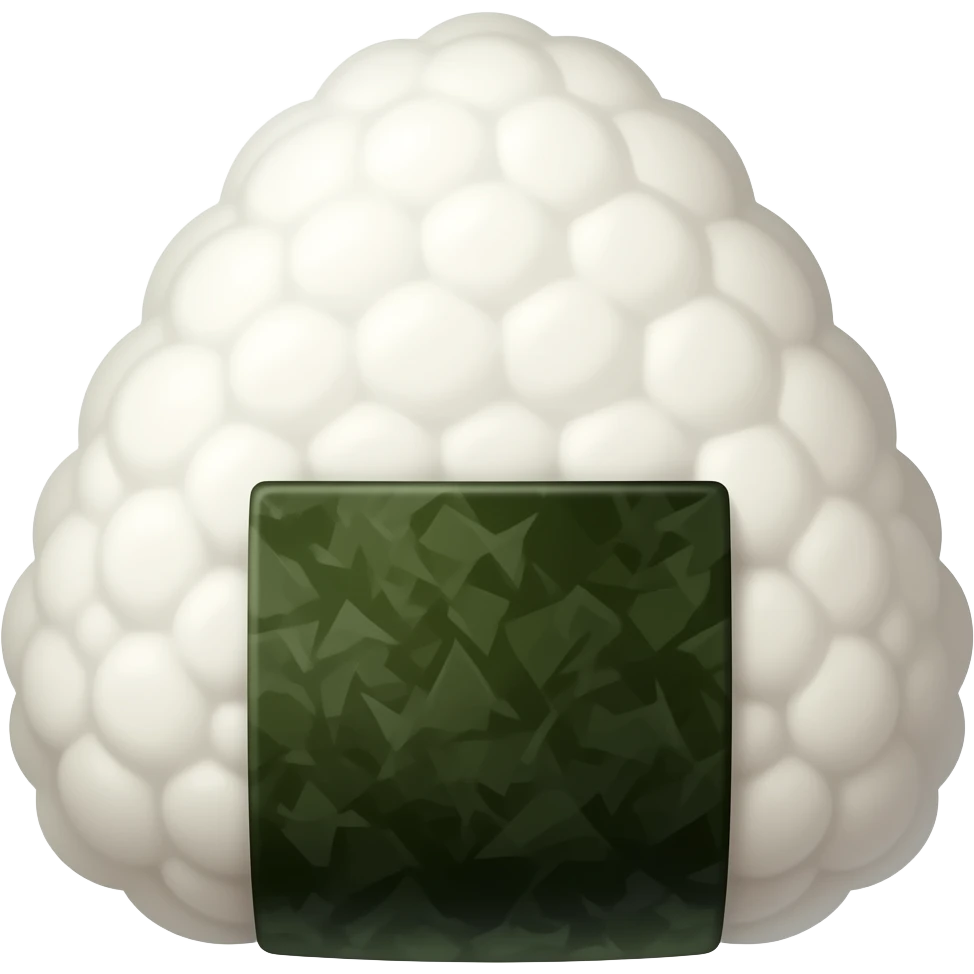Onigiri small stature and texture of nori emoji