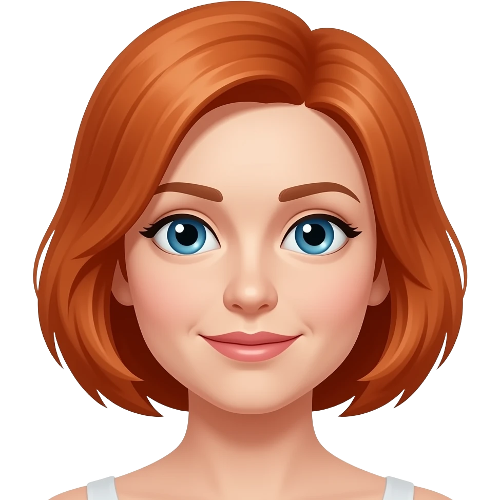 Femme rousse 50 ans au cheveux courts artiste peintre emoji