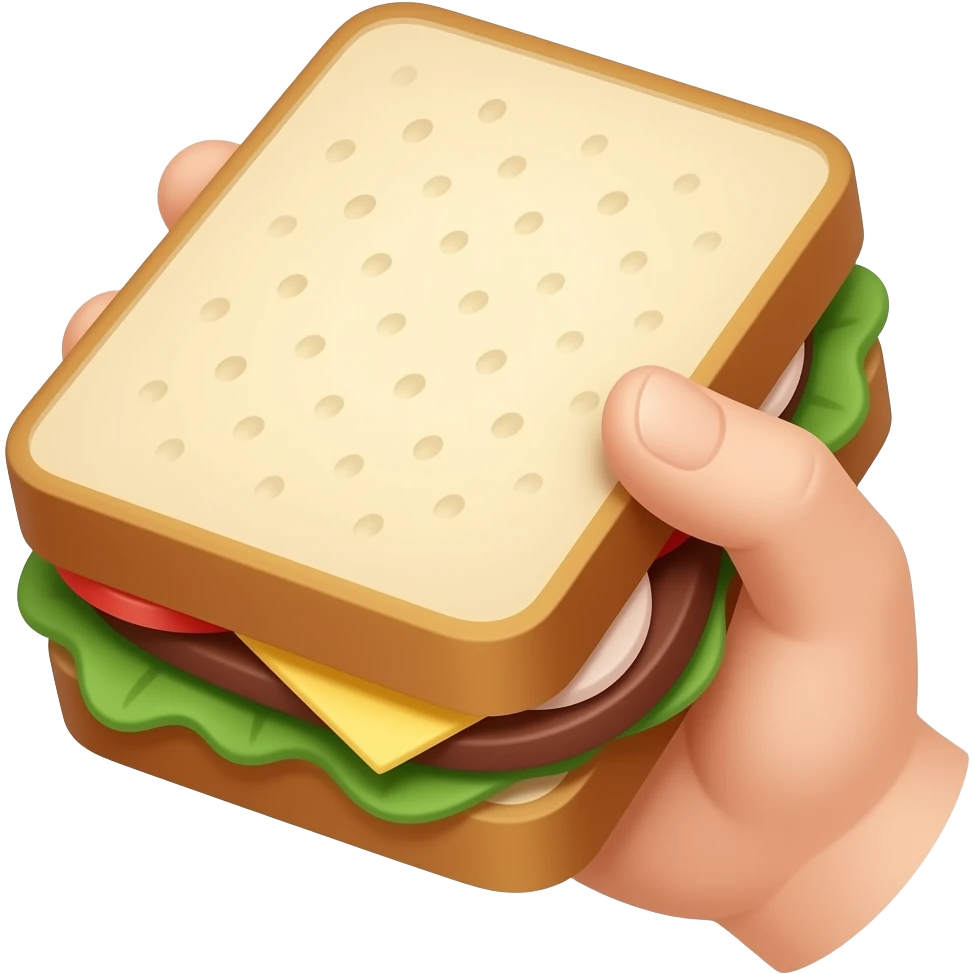 hand and sandwich emoji