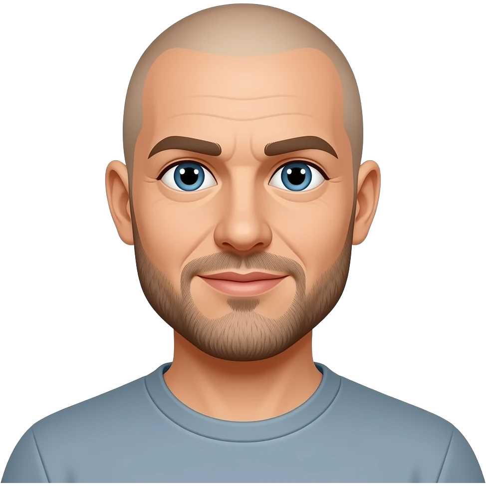 hombre calvo barba corta emoji