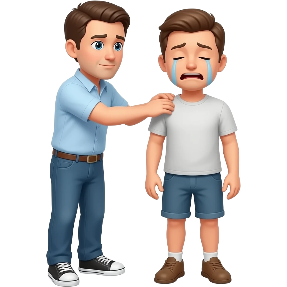 A man spanking a crying man emoji
