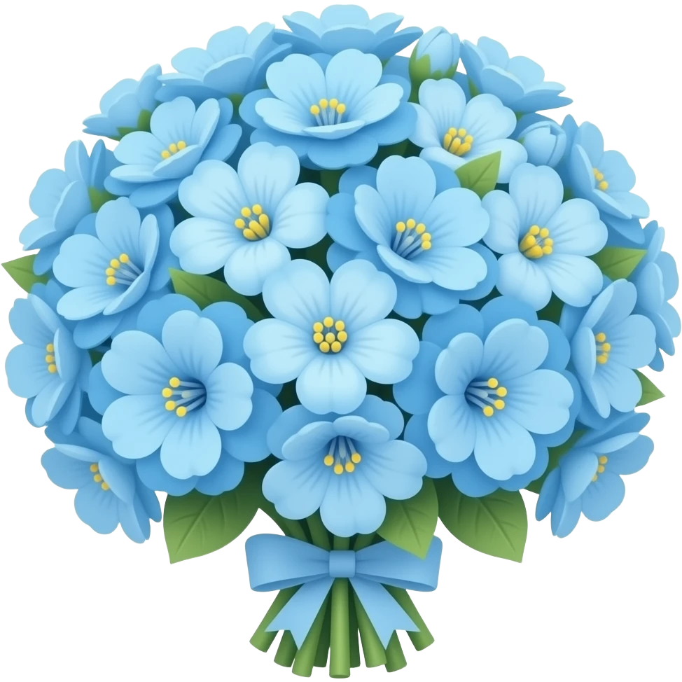 pastel blue flowers bouquet huge emoji