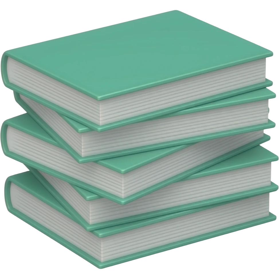 mint green book stack emoji