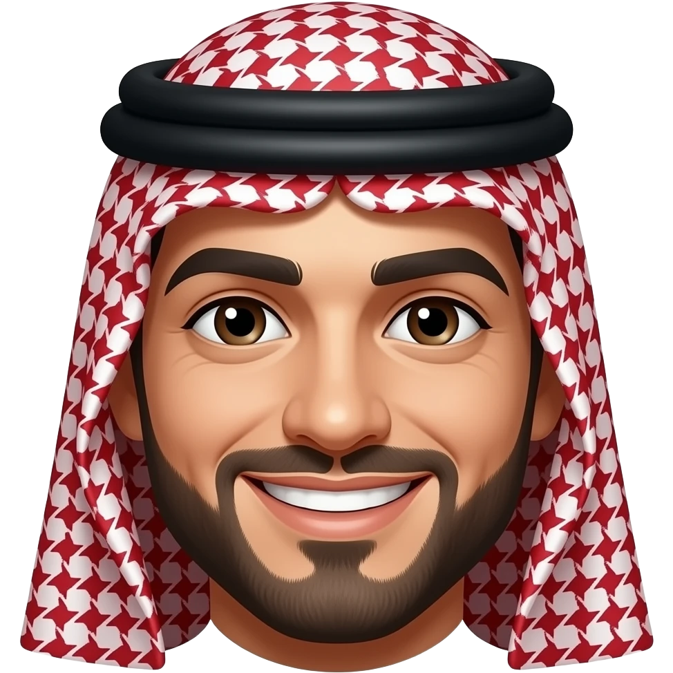 Rostro de árabe sonriente color rojo emoji