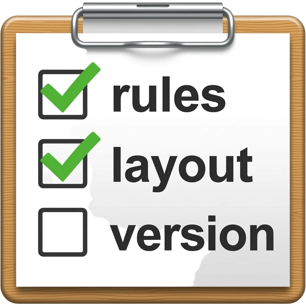 make an emoji of a checklist clipboard saying rules layout version emoji