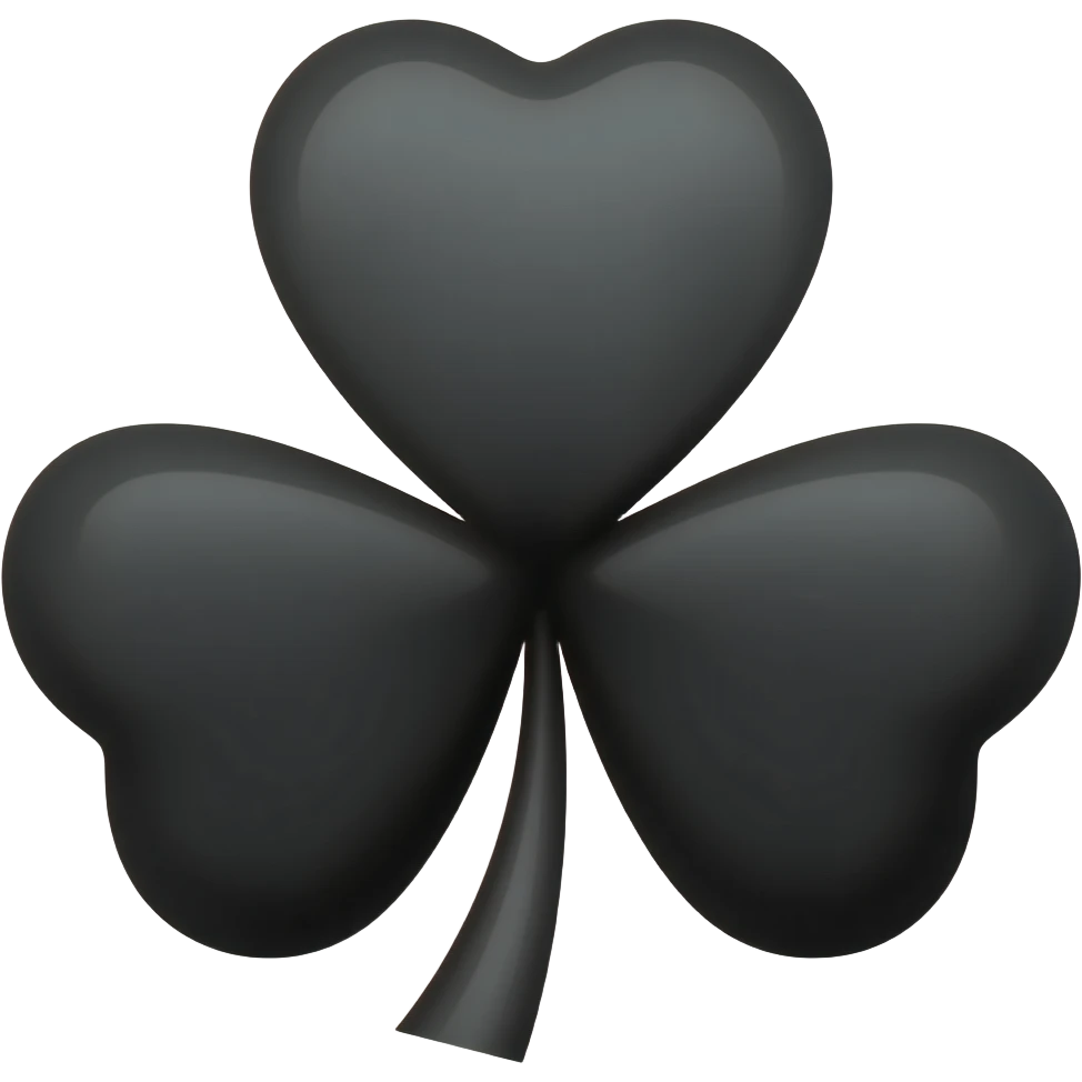 trébol de 5 hojas negro emoji