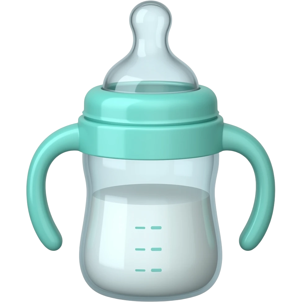 Mint baby bottle without handles emoji
