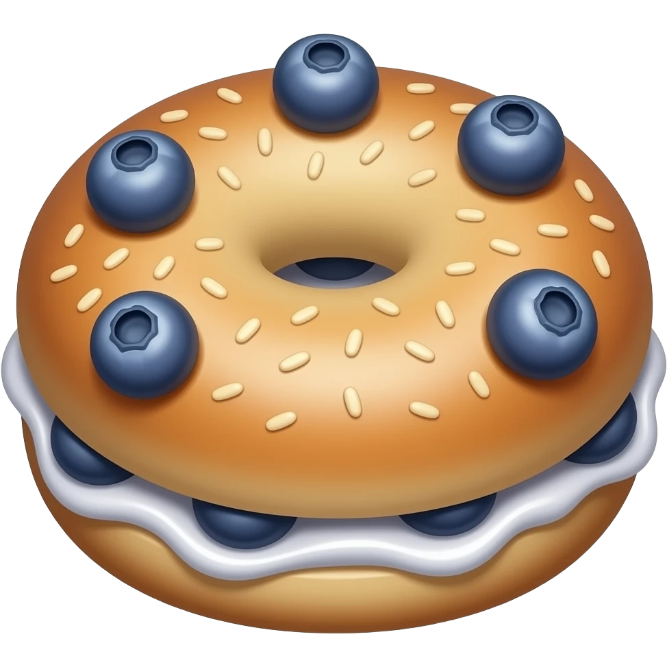 Blueberry bagel with berry cream cheese emoji