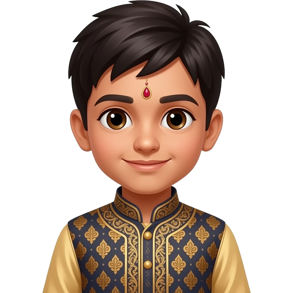 Kurta and bindi boy emoji