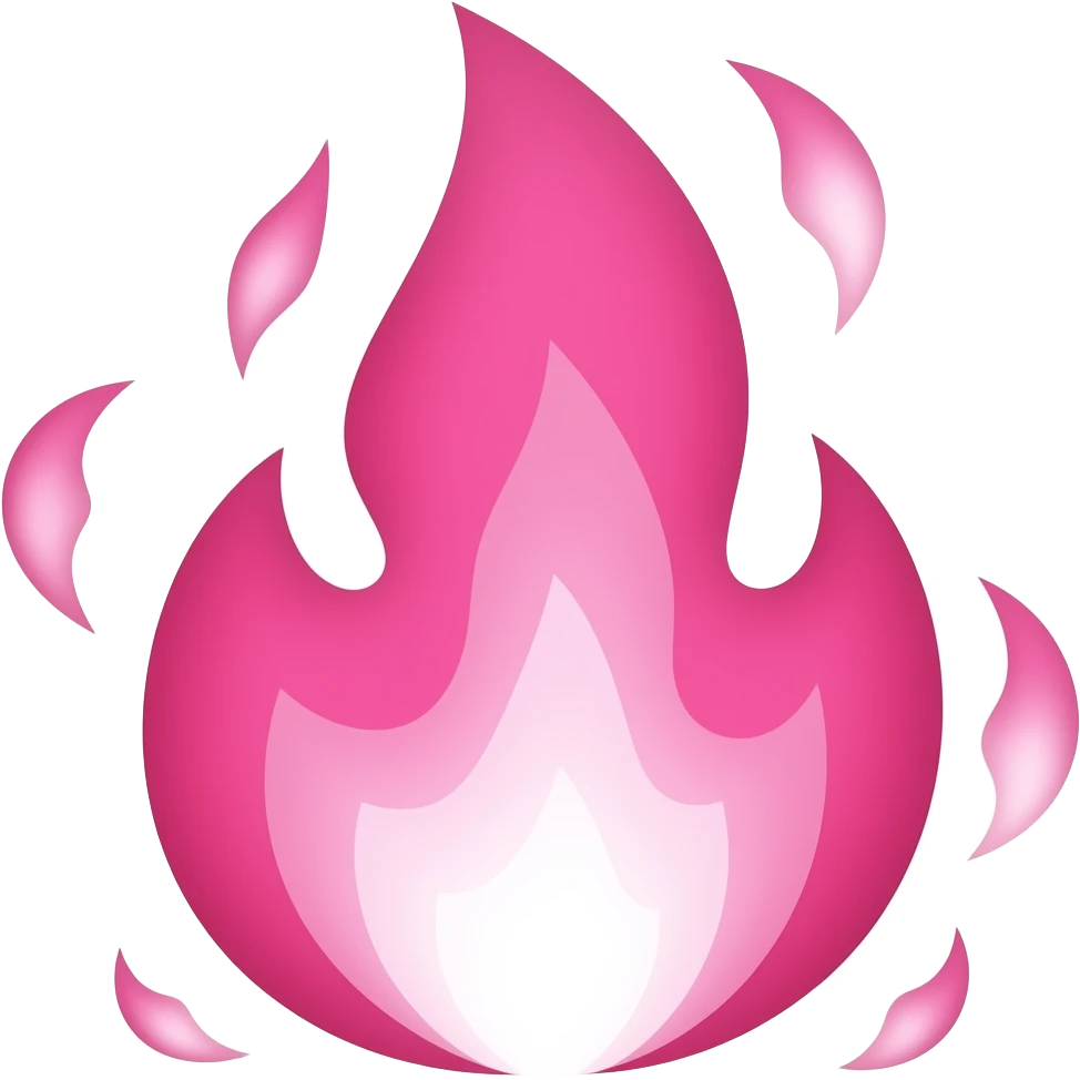 Pink fire emoji