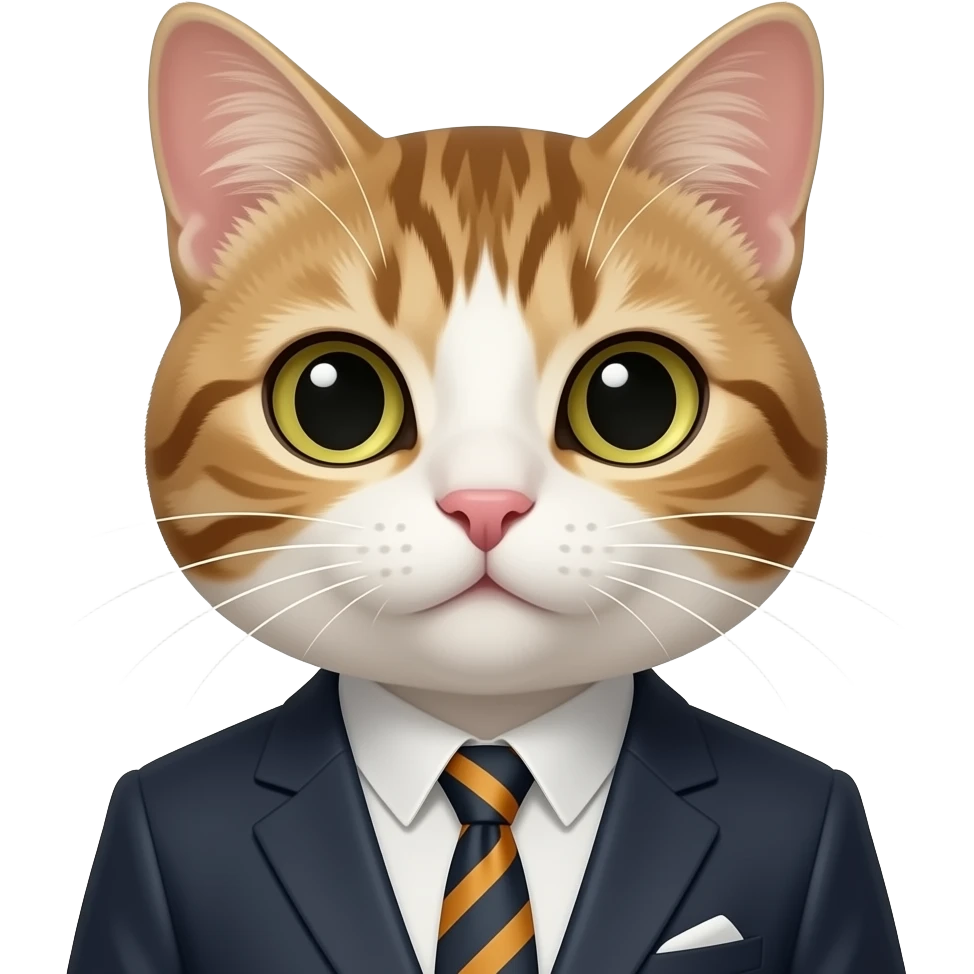 cat portrait with an outfit emoji