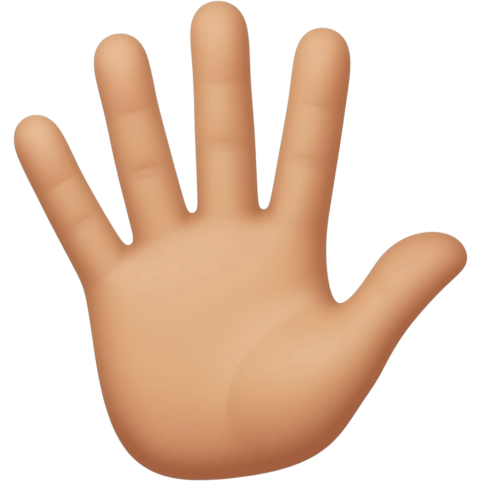 Four fingers up brown hand emoji