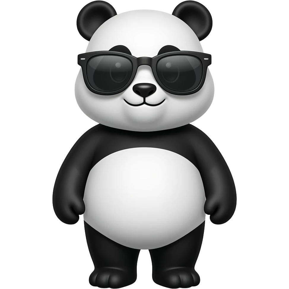 带墨镜的熊猫 emoji