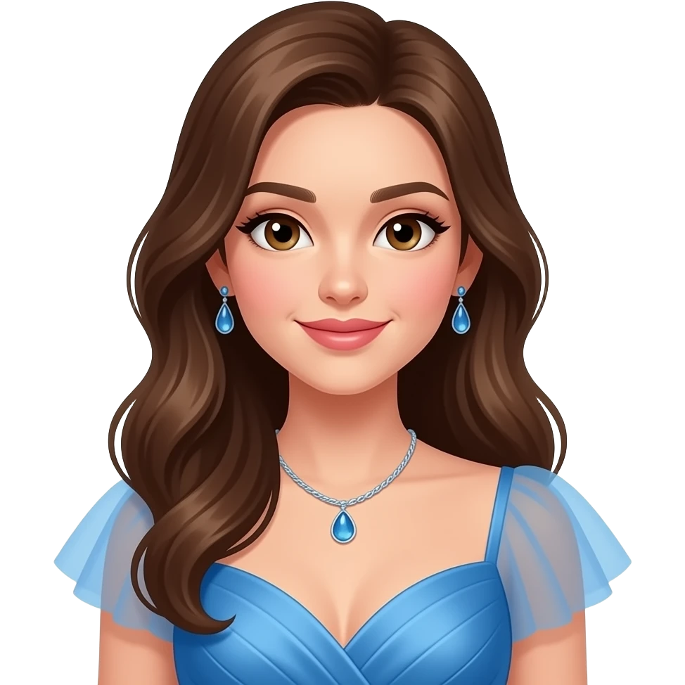 یه دختر زیبا با لباس مجلسی آبی emoji