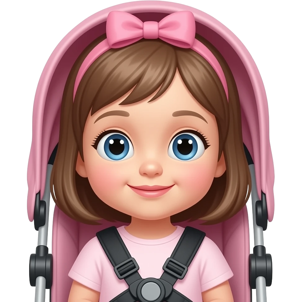 Una bebé en su cochecito de capota emoji
