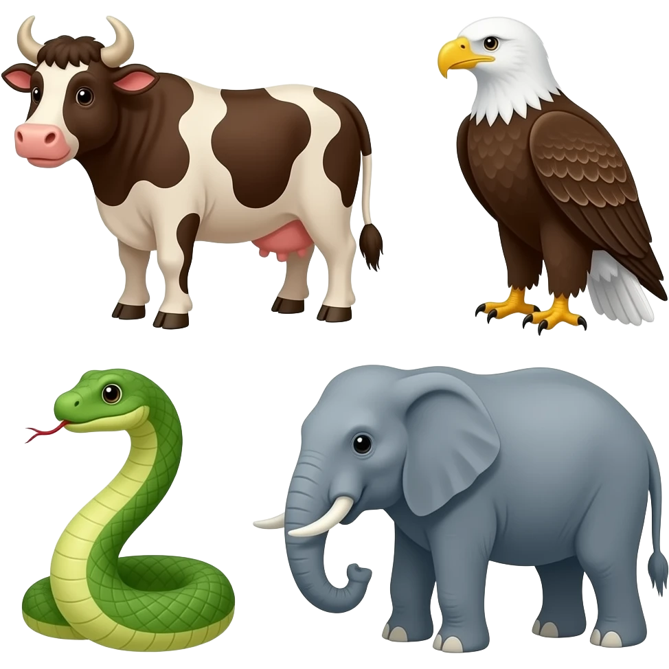 अ) गाय ब) साप क) गरुड ड) हत्ती create image emoji