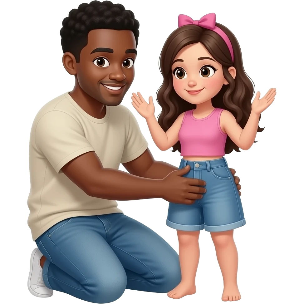 Black male with his hands in a girls pants emoji