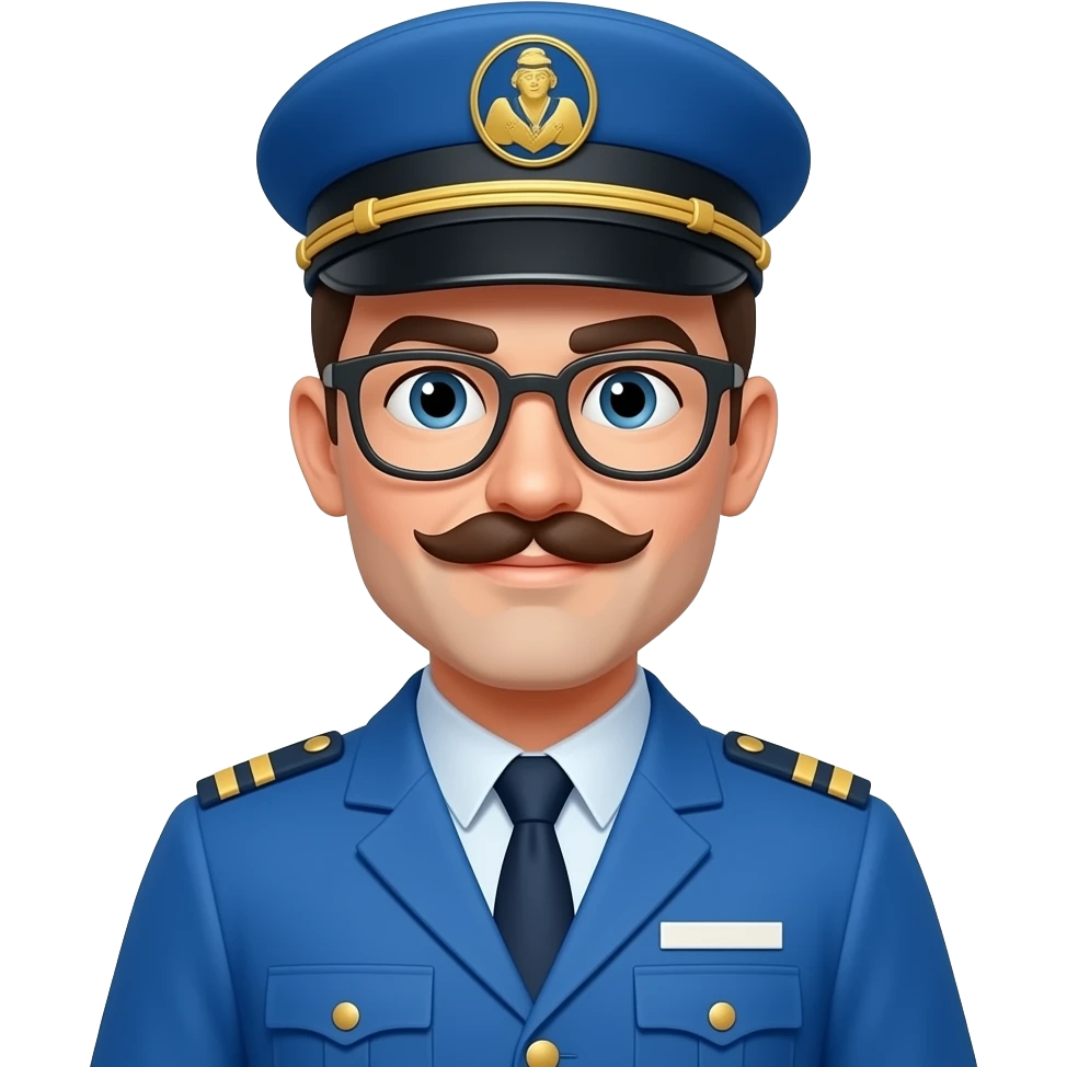 Same pstman with mustache and glasses emoji
