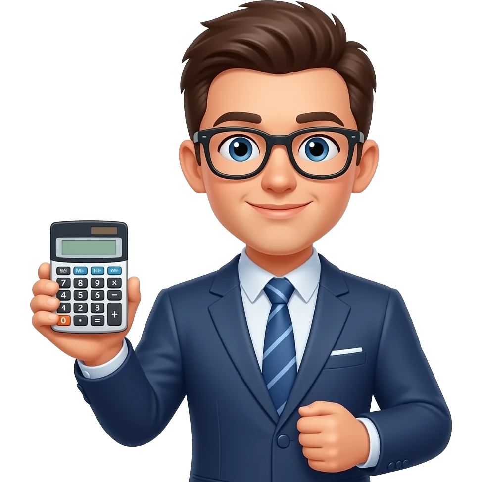 年輕會計師，手持計數機 emoji