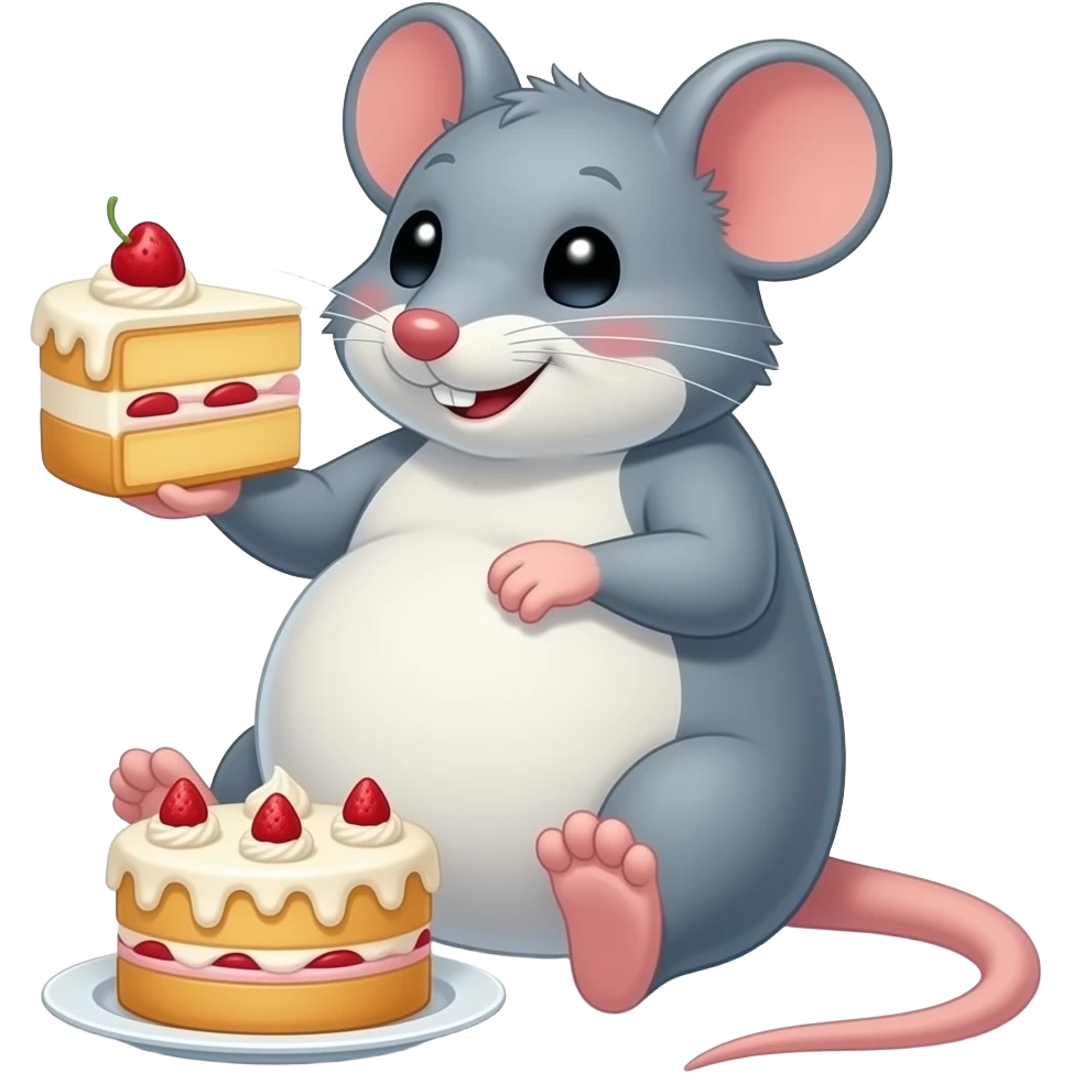 A cute little mouse,gets a giant overstuffed belly,she has eaten entire cake,now she is too full to move and remains stuck on her back,then she finds her well fed Bellybutton and gives it a deep tickle. emoji