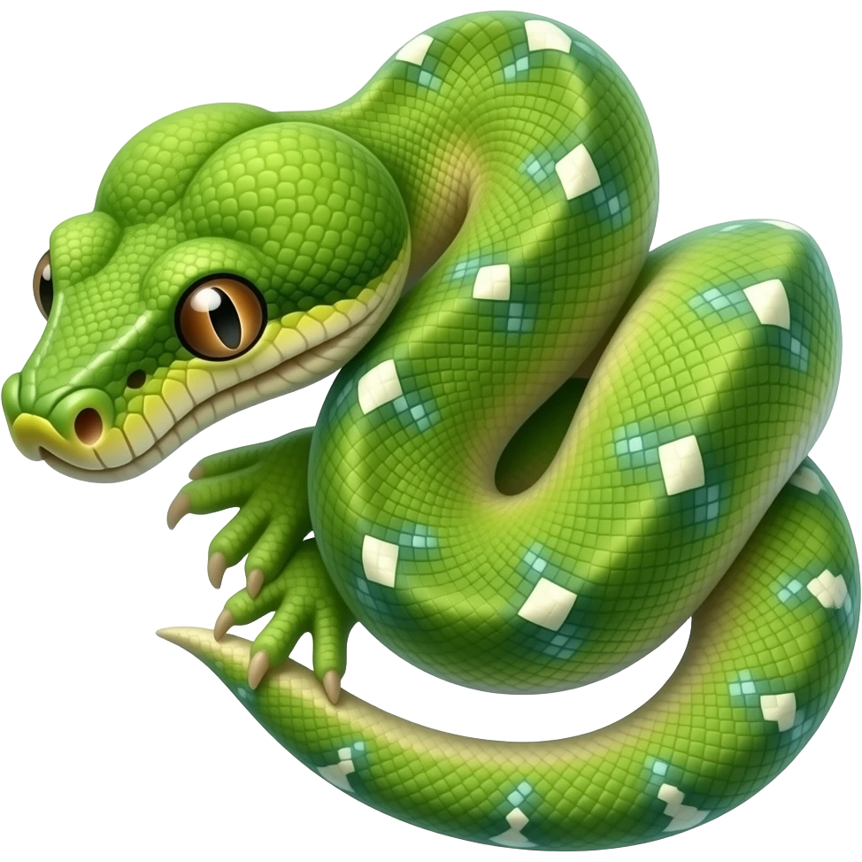Now do a green tree python emoji