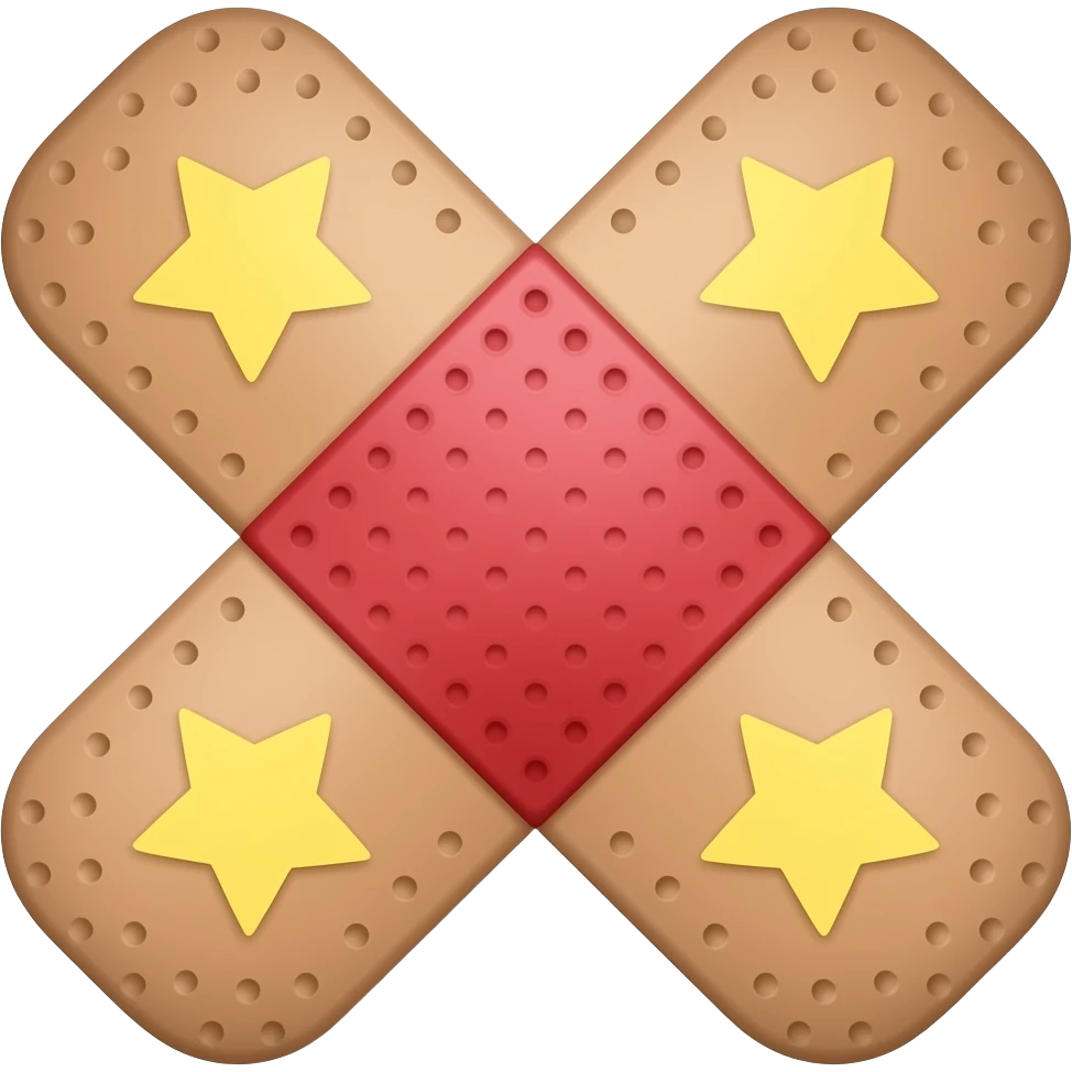 red bandage with stars on it emoji