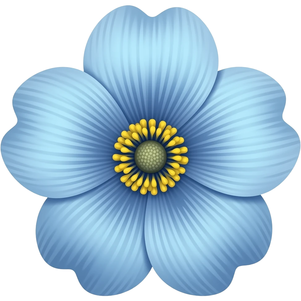 Sky blue pressed real flower emoji