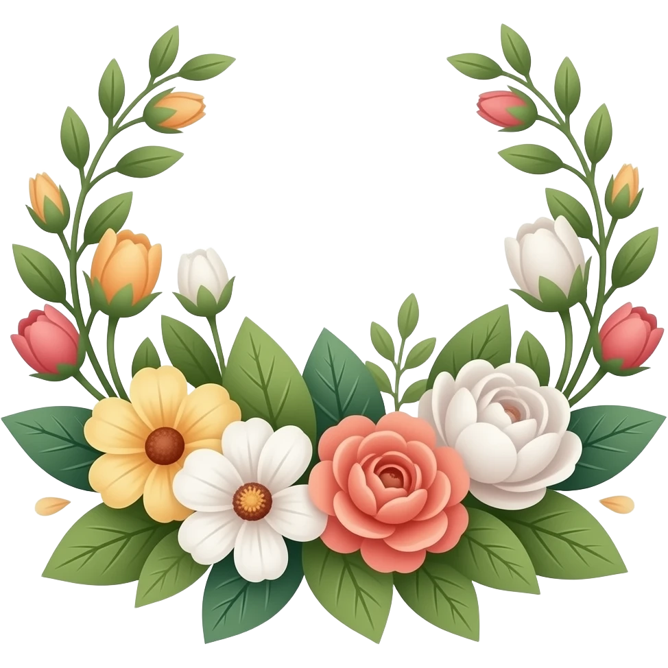 Floral decor horizontal  line  clipart emoji