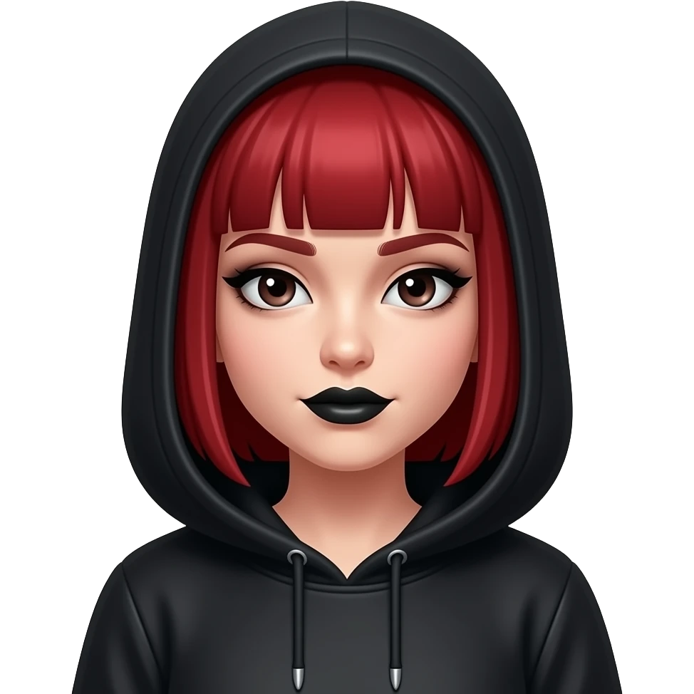 Cherry red haired emo girl emoji