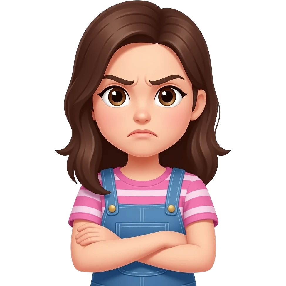 Annoyed girl with arms crossed emoji