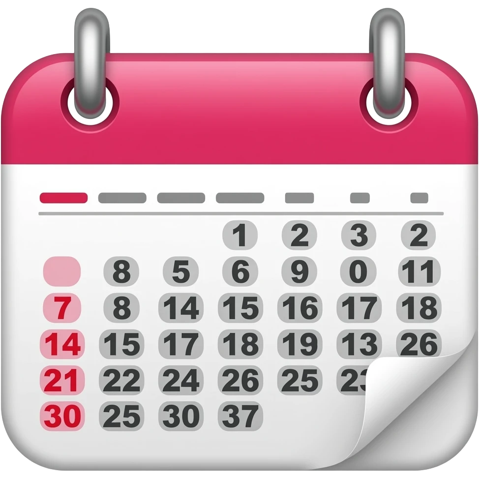 Calendar pink emoji