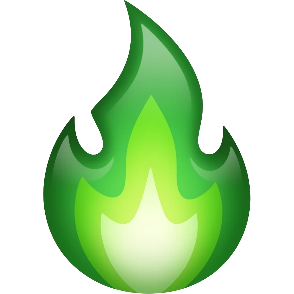 Green flame emoji