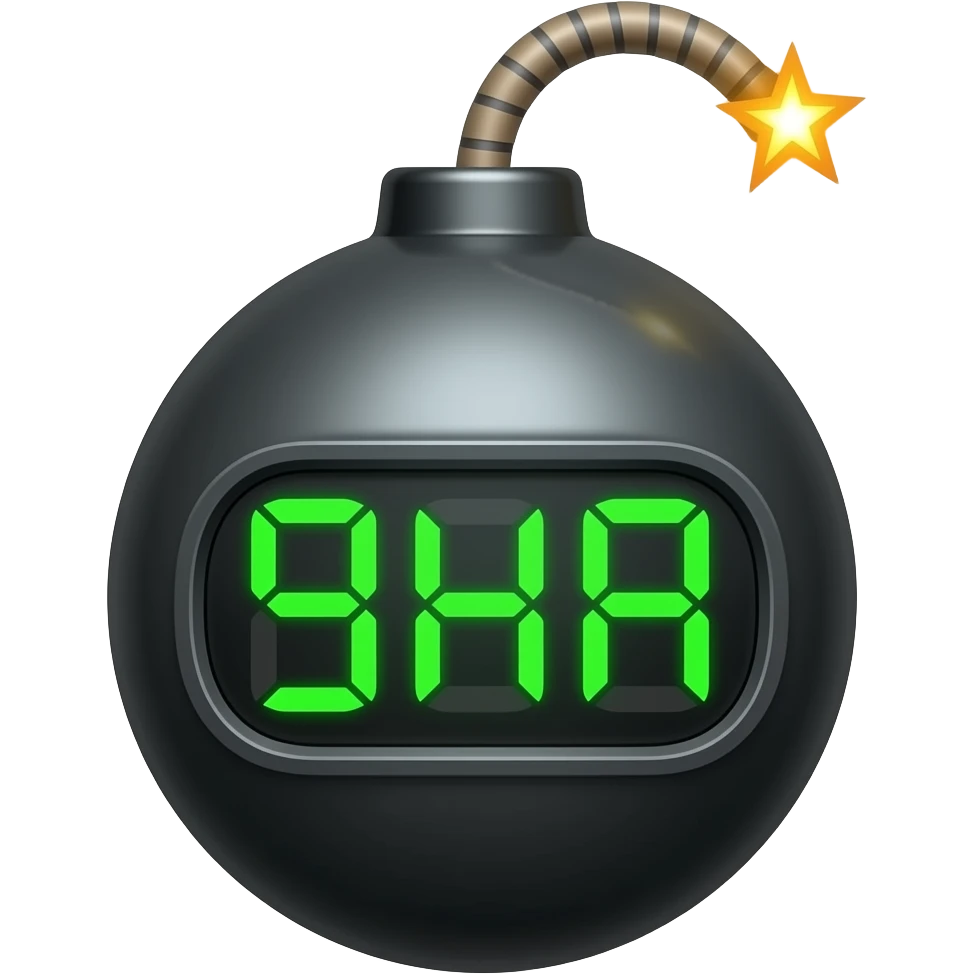 Бомба с цифровым таймером emoji