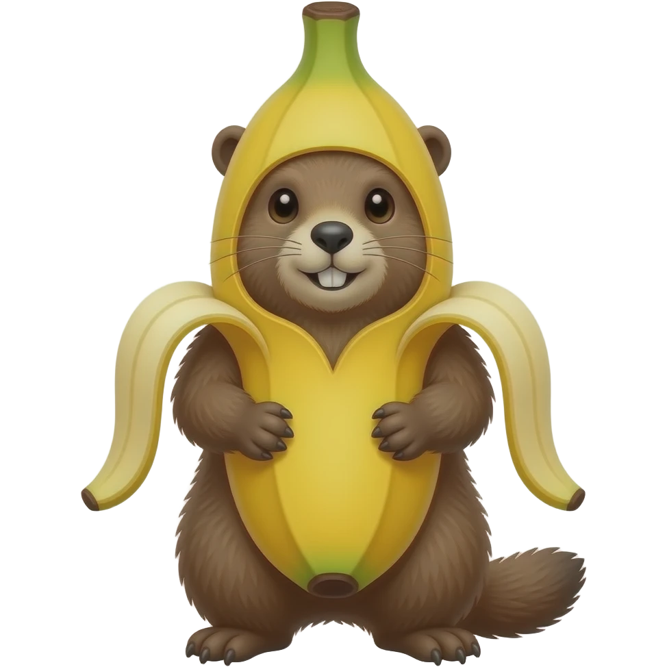 Marmotte déguisé en banane emoji
