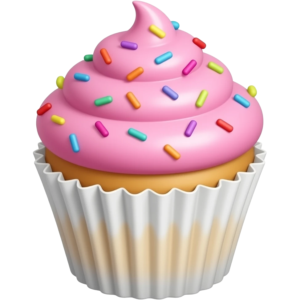 Cupcake with pink icing emoji