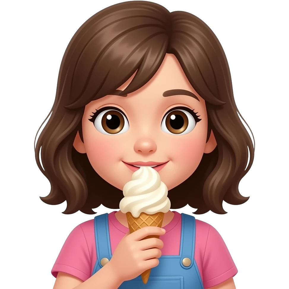 niña comiendo helado emoji