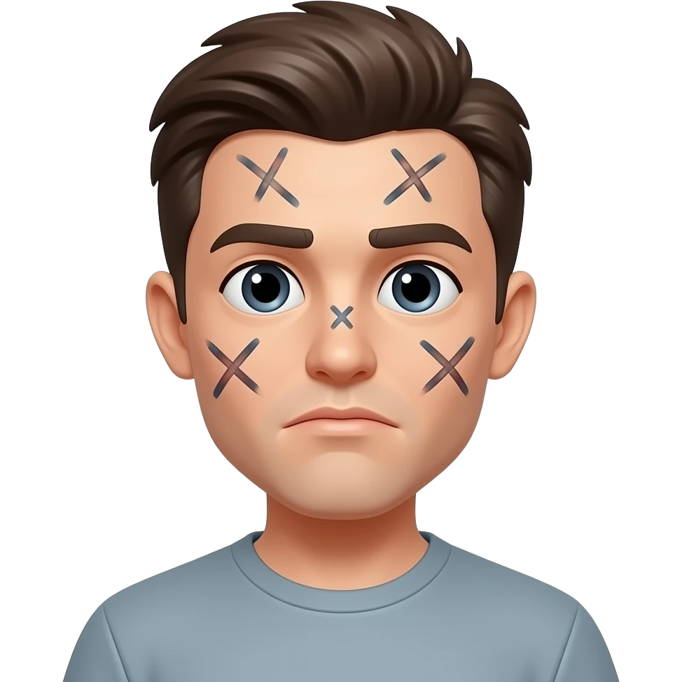 Messed upped face emoji