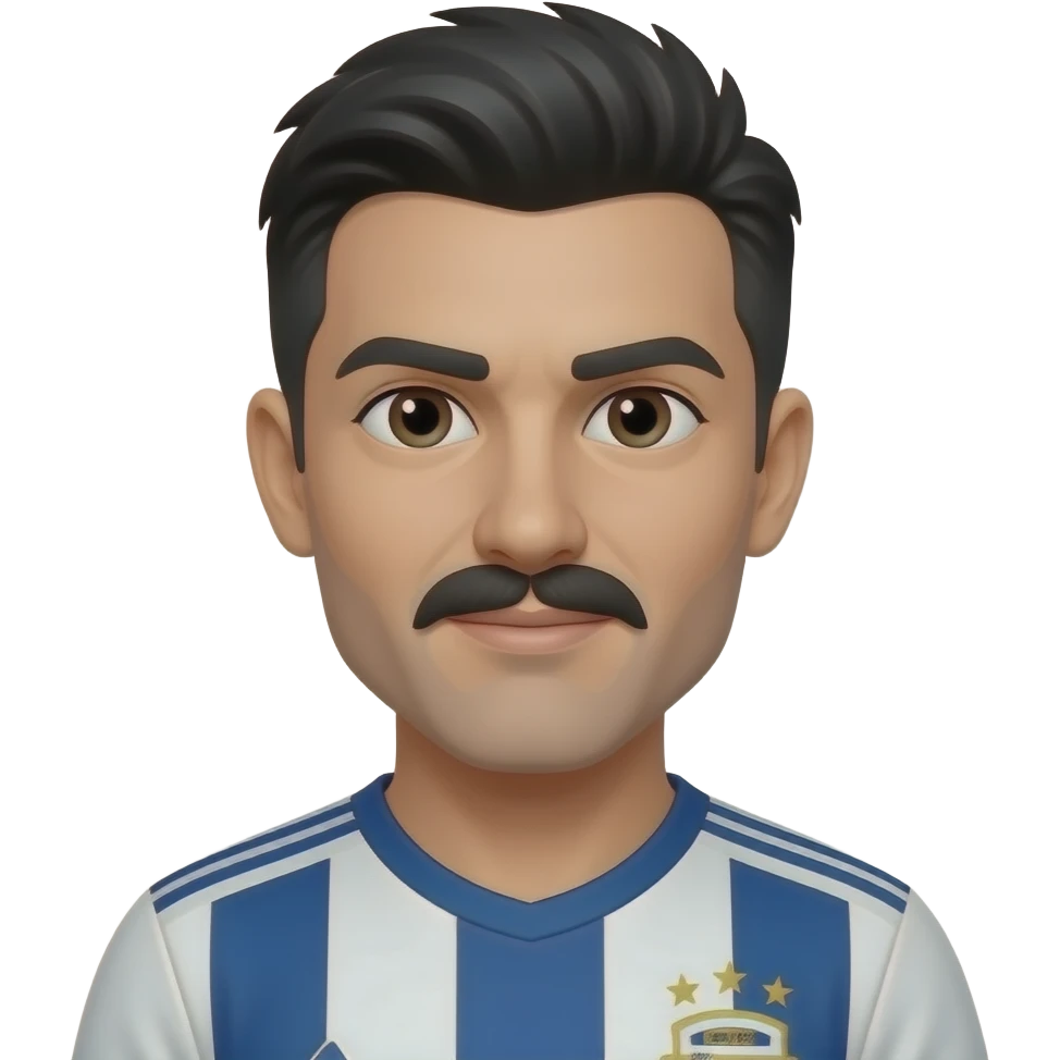 bir futbolcu olsun kahküllü siyah kısa saçlı bir adam emoji