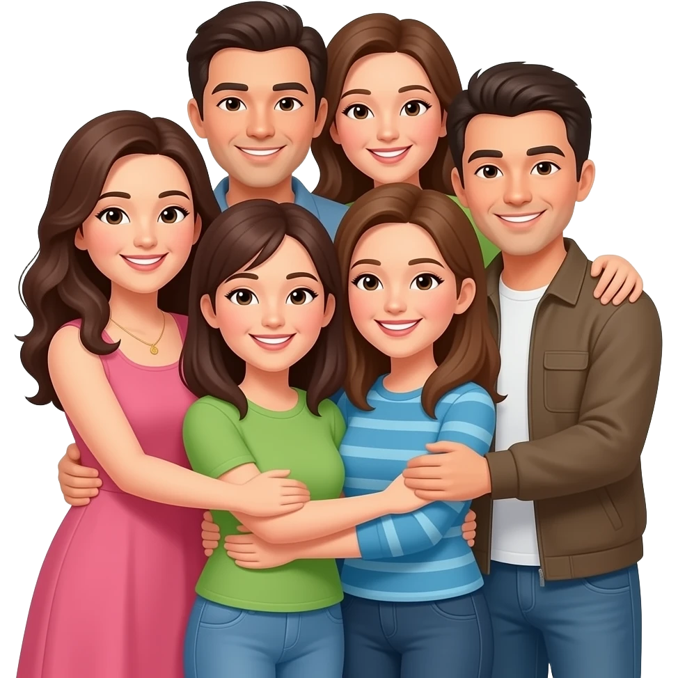 6 couples hugging emoji