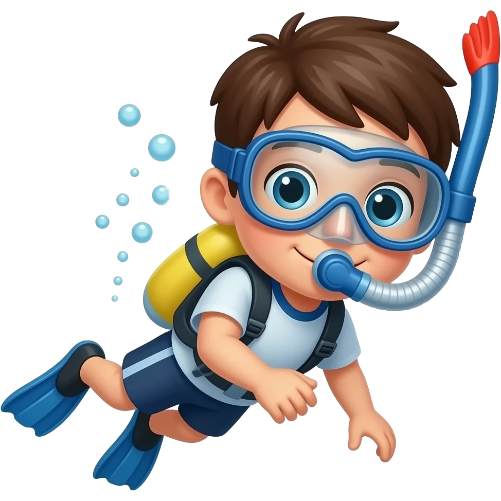 a kid is snorkelling emoji