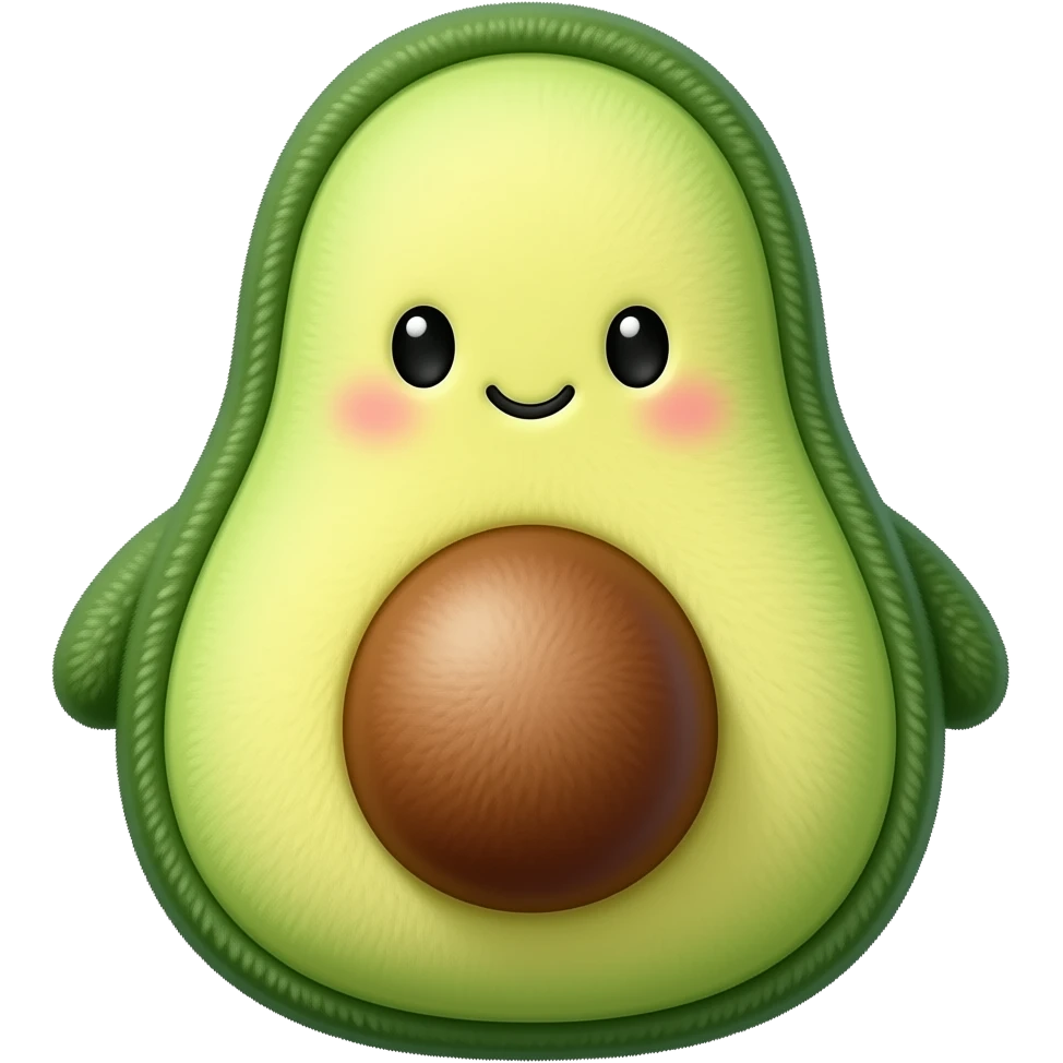 Cute avocado toy emoji