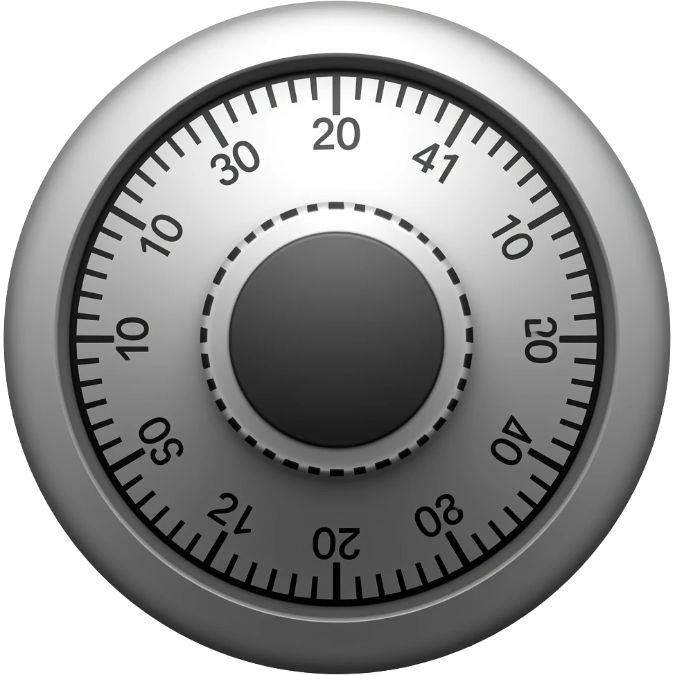 round combination lock emoji