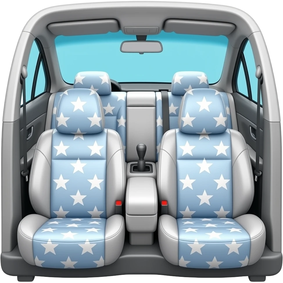 Beard a car with star lining inside emoji