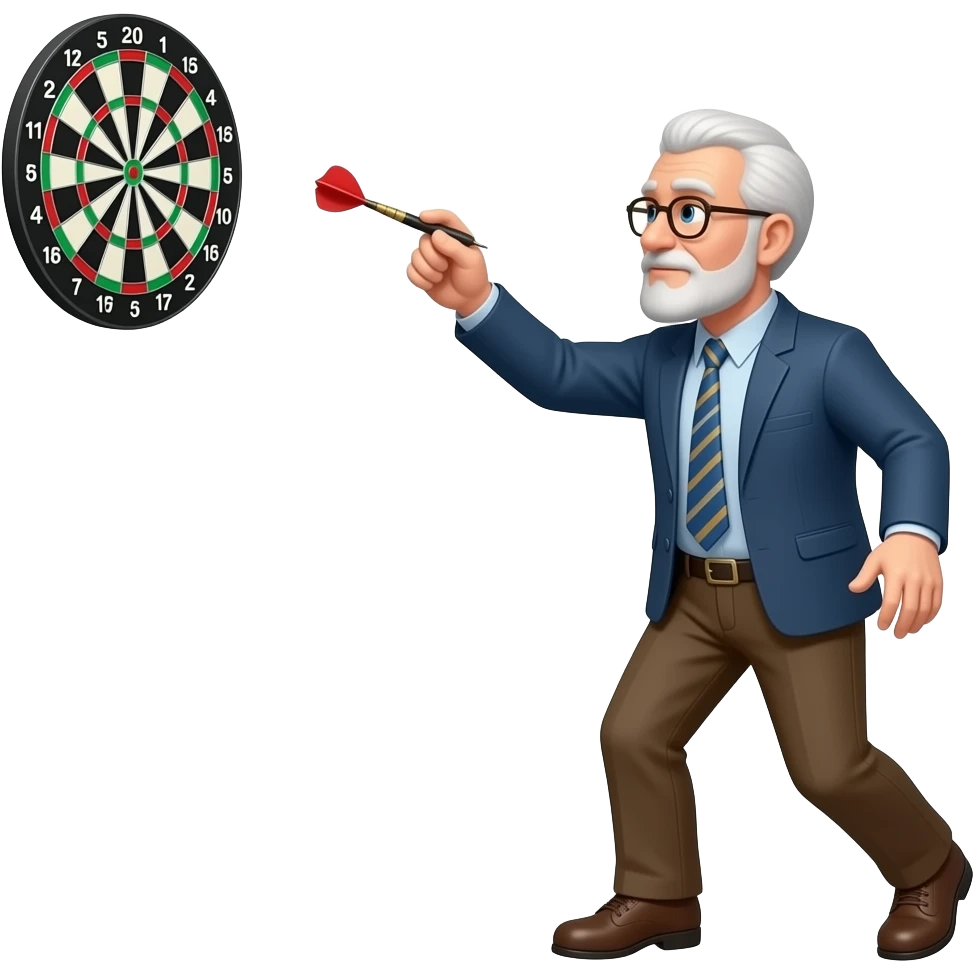 old man throwing darts emoji