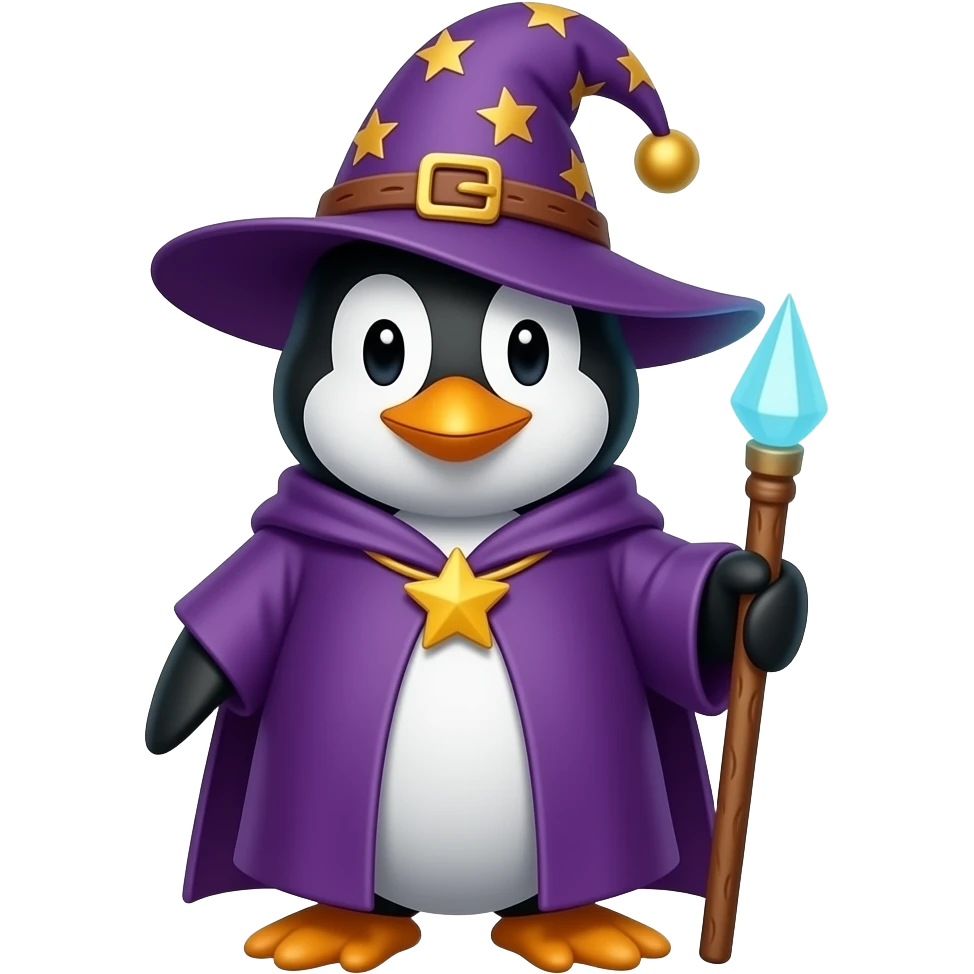Penguin Wizard emoji
